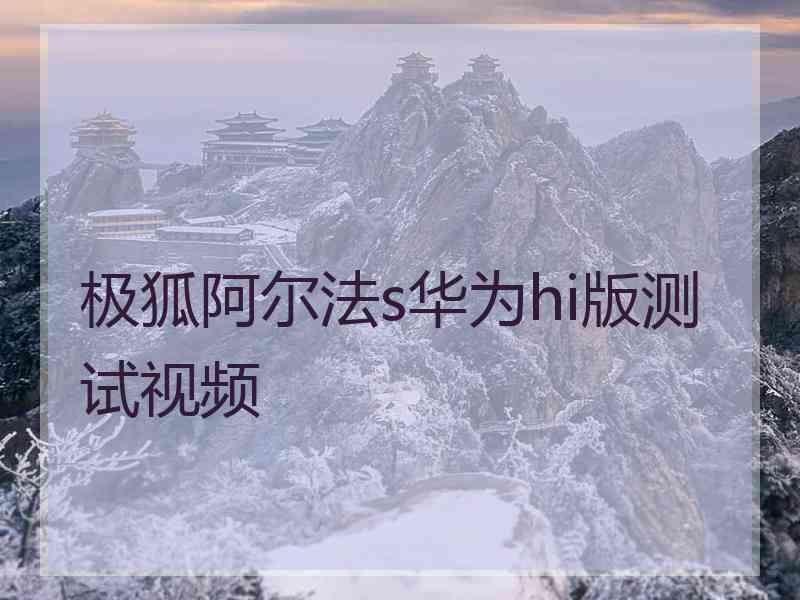 极狐阿尔法s华为hi版测试视频