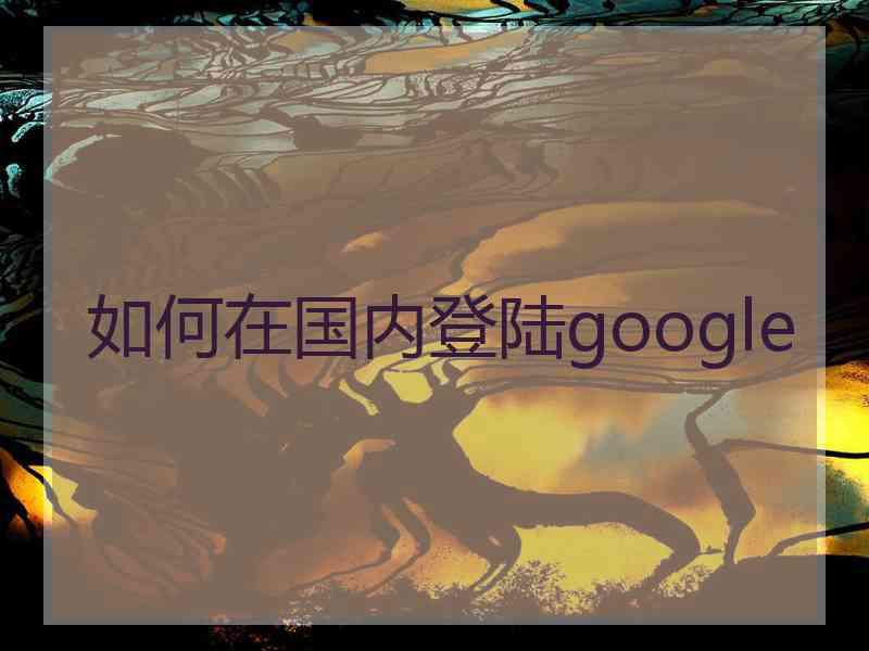 如何在国内登陆google