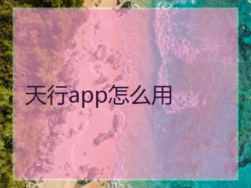 天行app怎么用