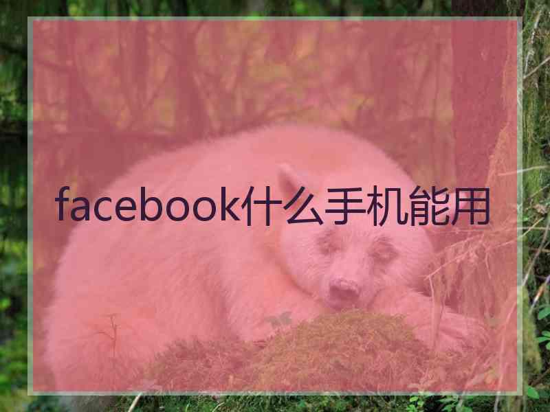 facebook什么手机能用