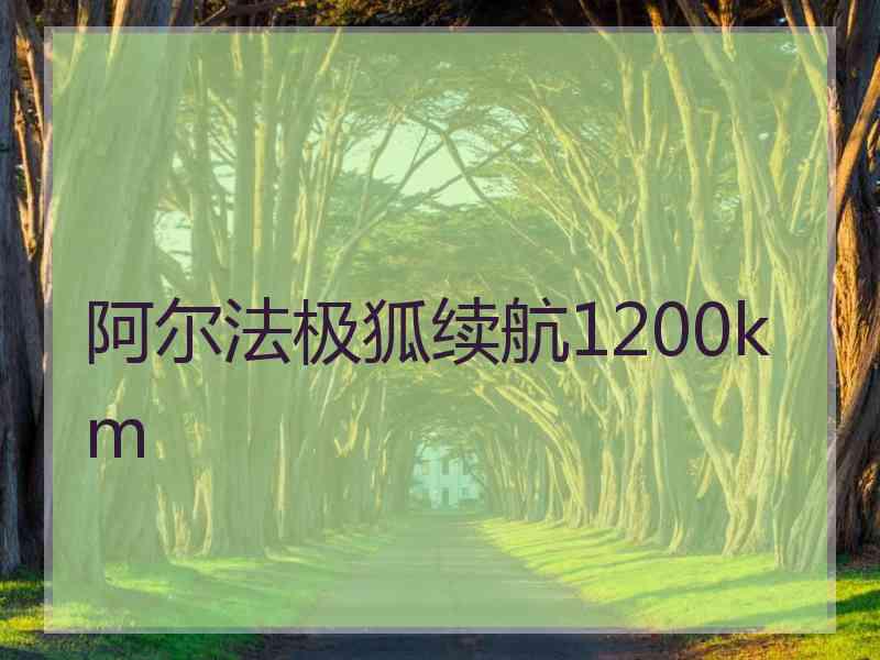 阿尔法极狐续航1200km