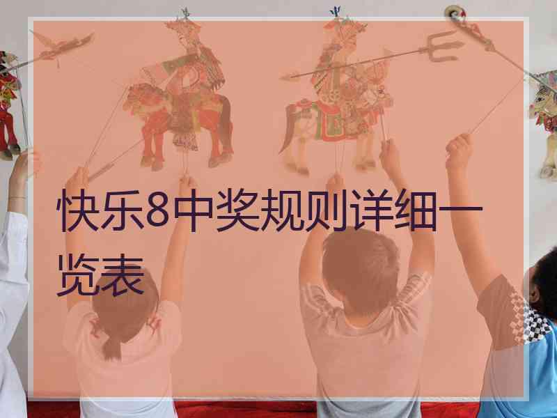快乐8中奖规则详细一览表