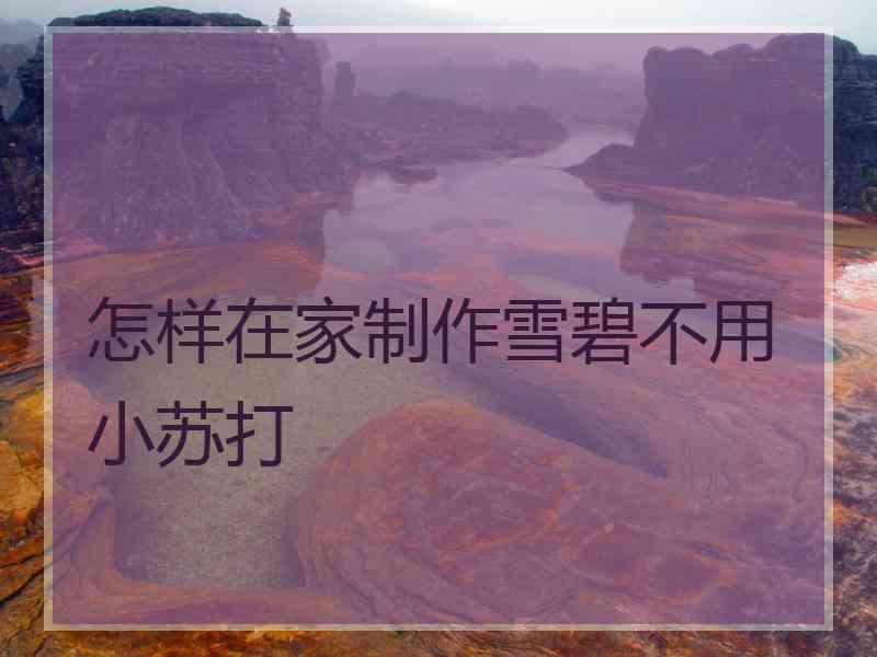 怎样在家制作雪碧不用小苏打