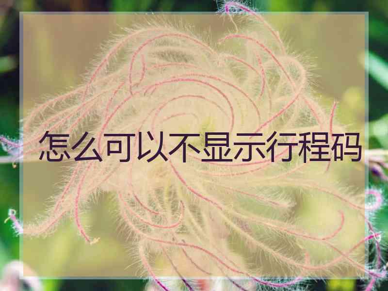 怎么可以不显示行程码