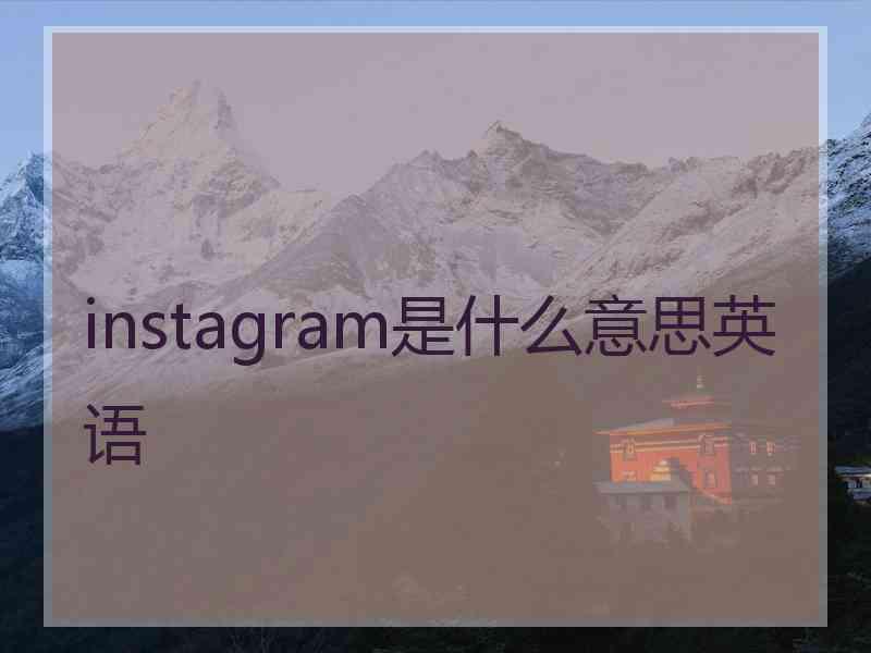 instagram是什么意思英语