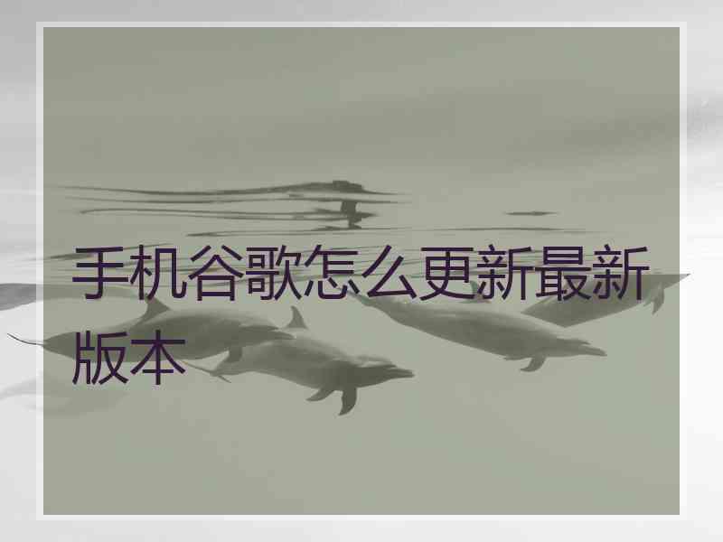 手机谷歌怎么更新最新版本
