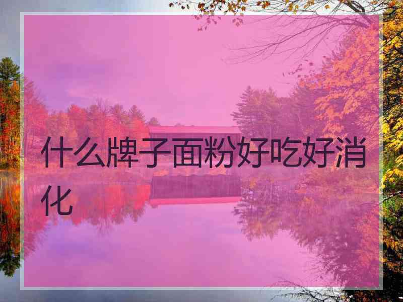 什么牌子面粉好吃好消化