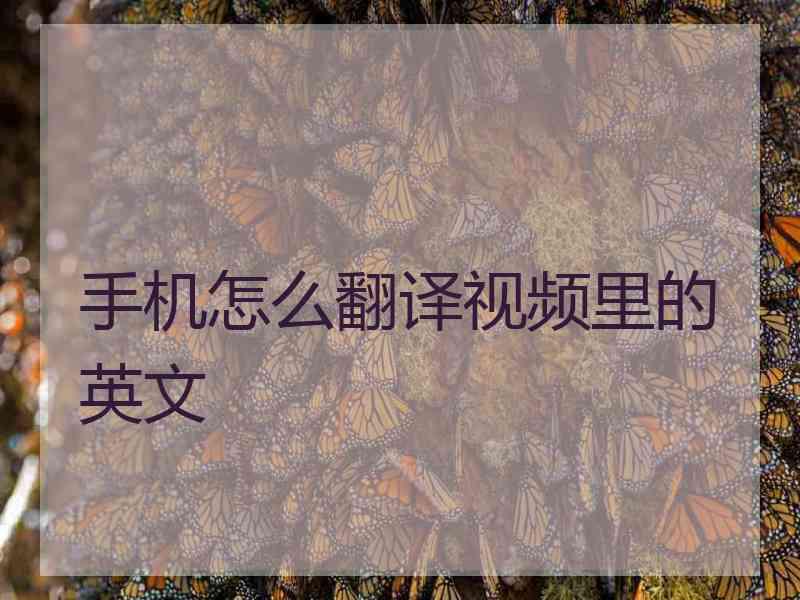 手机怎么翻译视频里的英文