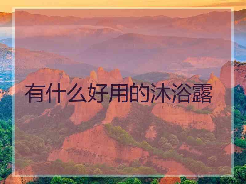 有什么好用的沐浴露