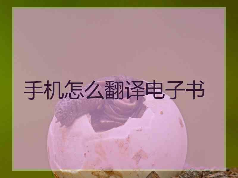 手机怎么翻译电子书