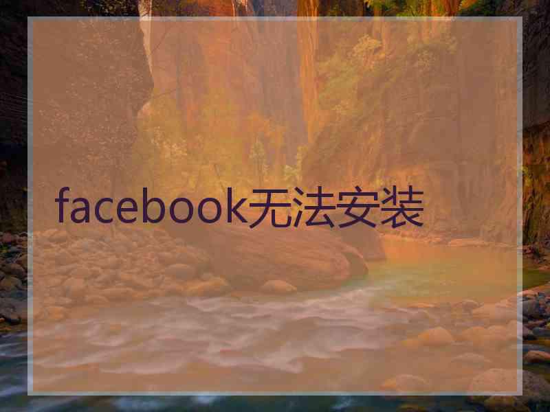 facebook无法安装