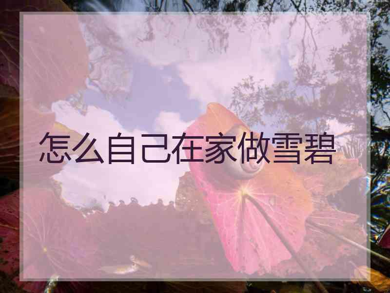 怎么自己在家做雪碧