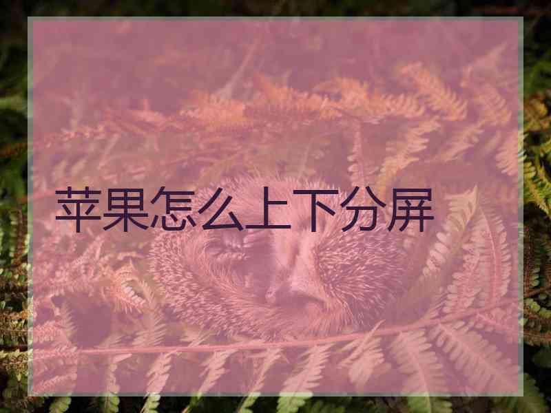 苹果怎么上下分屏