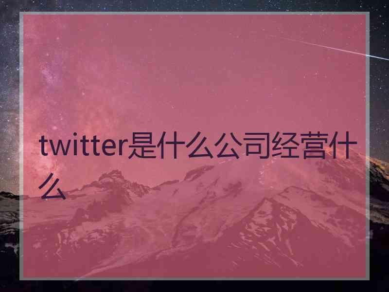 twitter是什么公司经营什么