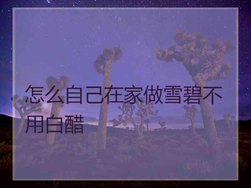 怎么自己在家做雪碧不用白醋