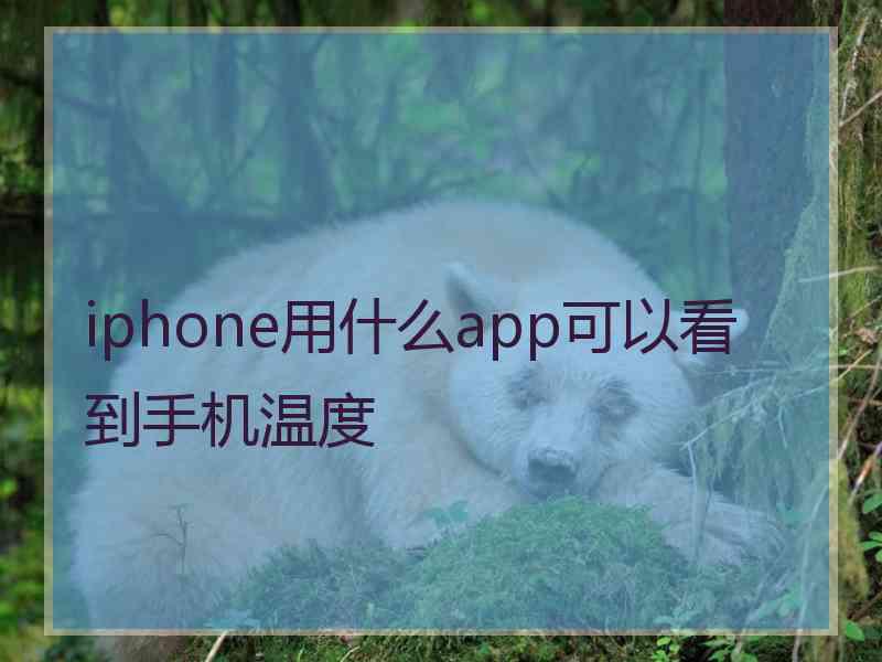 iphone用什么app可以看到手机温度
