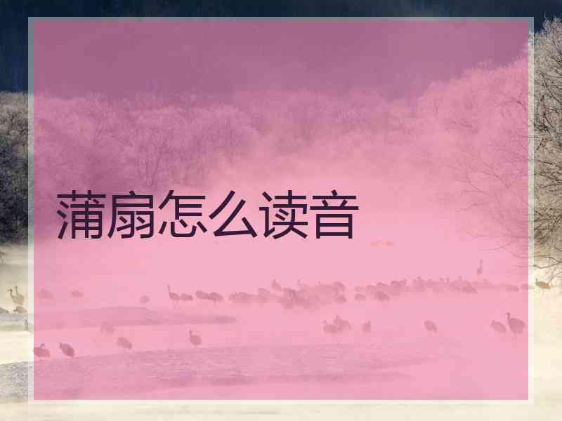 蒲扇怎么读音