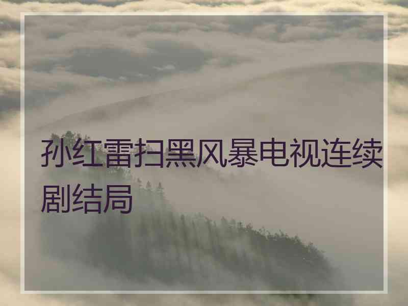 孙红雷扫黑风暴电视连续剧结局