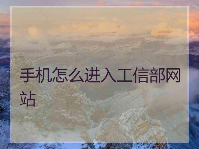 手机怎么进入工信部网站