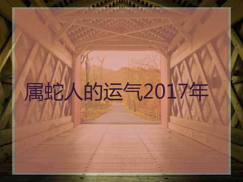 属蛇人的运气2017年
